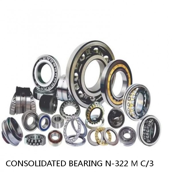 4.331 Inch | 110 Millimeter x 9.449 Inch | 240 Millimeter x 1.969 Inch | 50 Millimeter  CONSOLIDATED BEARING N-322 M C/3  Cylindrical Roller Bearings